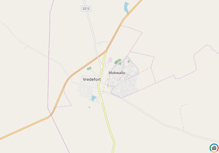 Map location of Vredefort